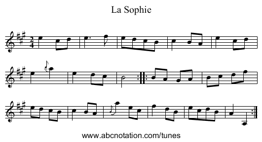 Sophie, La - staff notation