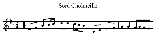 Sord Cholmcille - staff notation