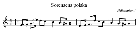Sörensens polska - staff notation