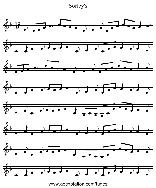 Sorley's - staff notation