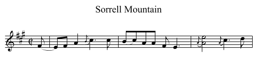 Sorrell Mountain - staff notation
