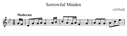 Sorrowful Maiden - staff notation