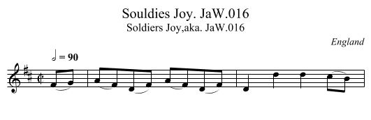 Souldies Joy. JaW.016 - staff notation