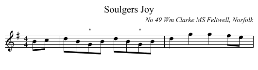 Soulgers Joy - staff notation