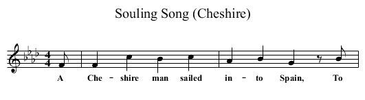 Souling Song (Cheshire) - staff notation