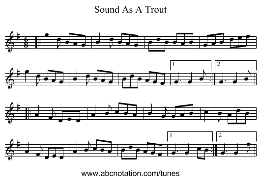 Sound As A Trout - staff notation
