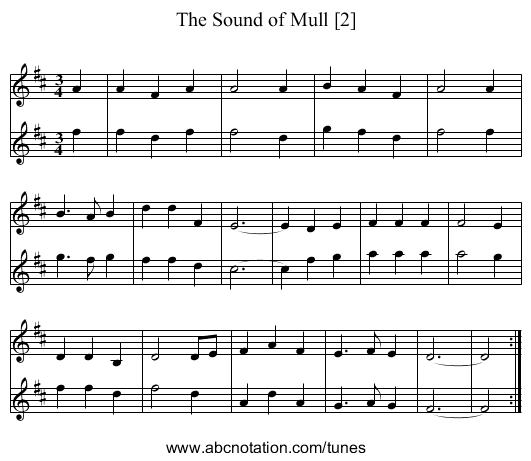 Sound of Mull [2], The - staff notation