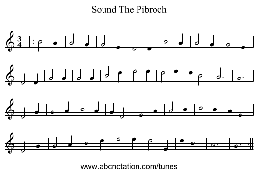 Sound The Pibroch - staff notation