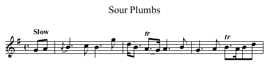 Sour Plumbs - staff notation