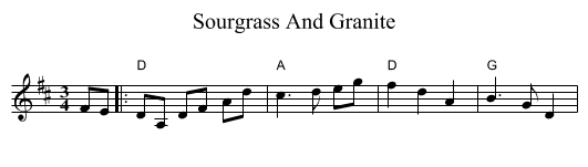 Sourgrass And Granite - staff notation