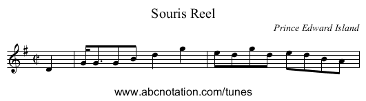 Souris Reel - staff notation