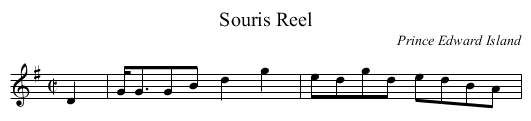Souris Reel - staff notation
