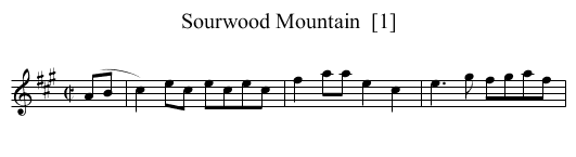 Sourwood Mountain  [1] - staff notation