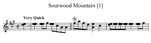 Sourwood Mountain [1] - staff notation