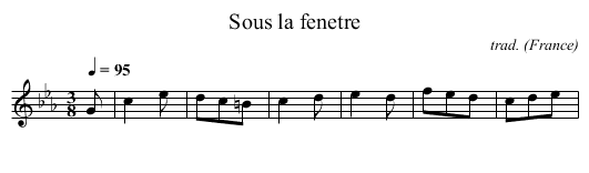 Sous la fenetre - staff notation