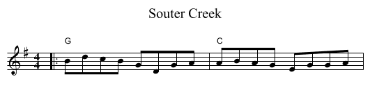 Souter Creek - staff notation