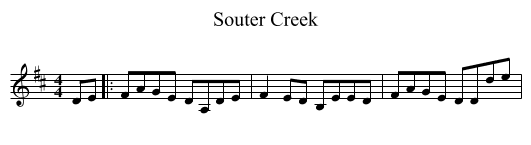 Souter Creek - staff notation