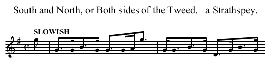 South and North, or Both sides of the Tweed.   a Strathspey. - staff notation