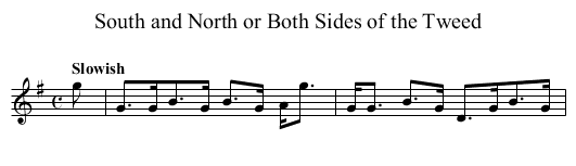 South and North or Both Sides of the Tweed - staff notation