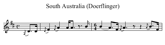 South Australia (Doerflinger) - staff notation