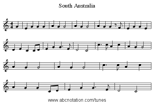 South Australia - staff notation