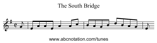 South Bridge, The - staff notation