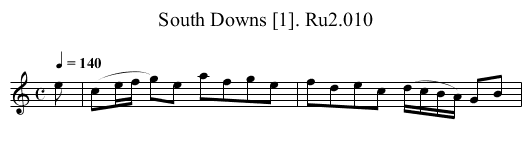 South Downs [1]. Ru2.010 - staff notation
