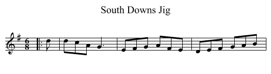 South Downs Jig - staff notation