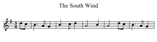 South Wind, The  - staff notation