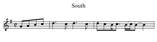 South - staff notation