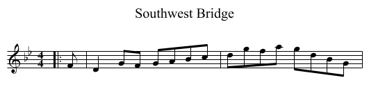 Southwest Bridge - staff notation