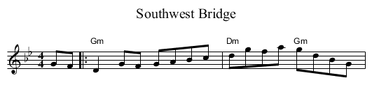 Southwest Bridge - staff notation