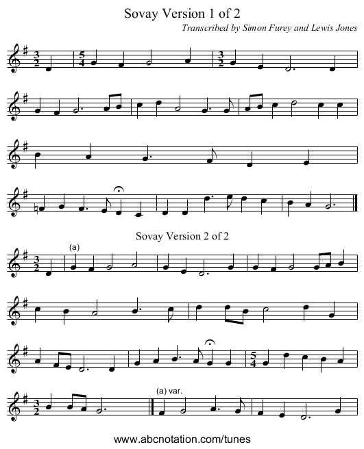 Sovay Version 1 of 2 - staff notation