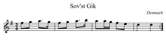 Sov'st Gik - staff notation