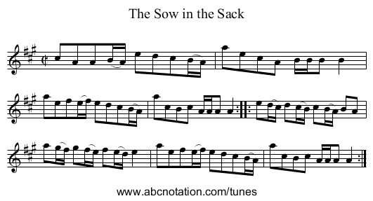 Sow in the Sack, The - staff notation