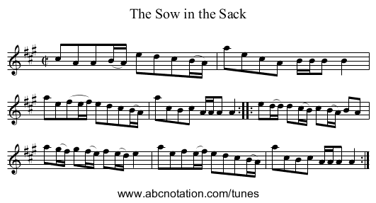 Sow in the Sack, The - staff notation