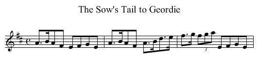 Sow's Tail to Geordie, The - staff notation