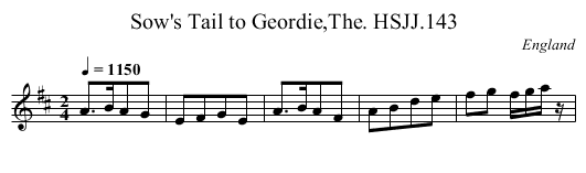 Sow's Tail to Geordie,The. HSJJ.143 - staff notation