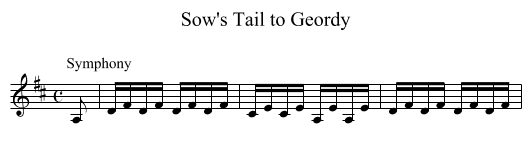 Sow's Tail to Geordy - staff notation