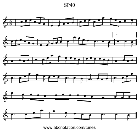 SP40 - staff notation