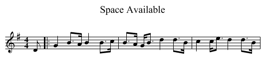 Space Available - staff notation
