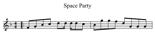 Space Party - staff notation