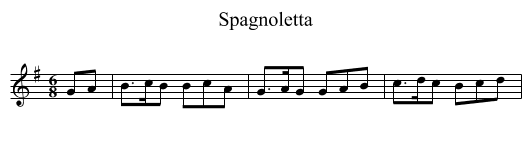 Spagnoletta - staff notation