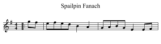 Spailpin Fanach - staff notation