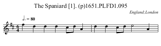 Spaniard [1]. (p)1651.PLFD1.095, The - staff notation
