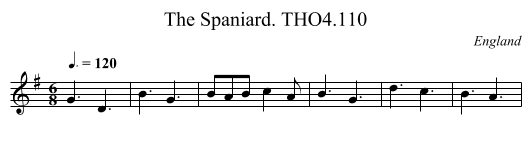 Spaniard. THO4.110, The - staff notation