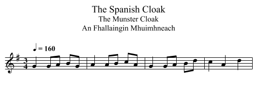 Spanish Cloak, The - staff notation