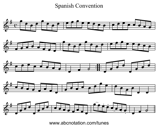 Spanish Convention - staff notation