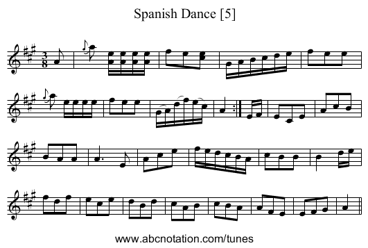 Spanish Dance [5] - staff notation