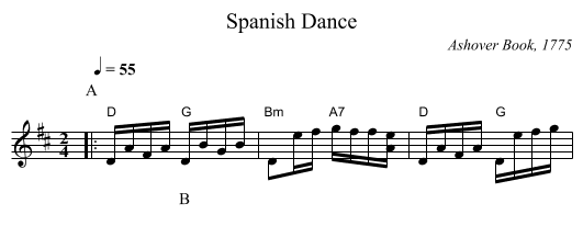 Spanish Dance - staff notation